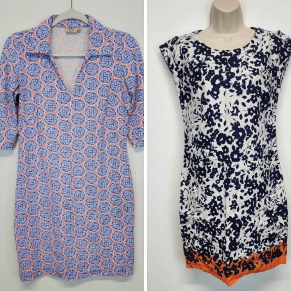 Bundle of Preppy Mature Dresses Size XS Floral Medallion Linen Nautica Katherine